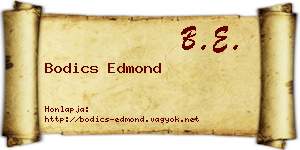 Bodics Edmond névjegykártya